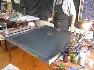 kumasa ebru deseni çalismasi, Geleneksel sanat ebruda kumaşa tasarım nasıl yapılıyor?